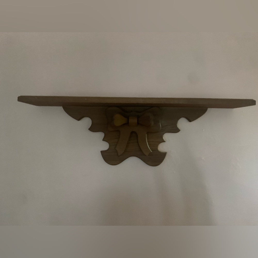 Wood Decorative Wall Shelf in Brown